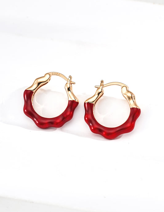 Glazed Pearl Hoop Earrings