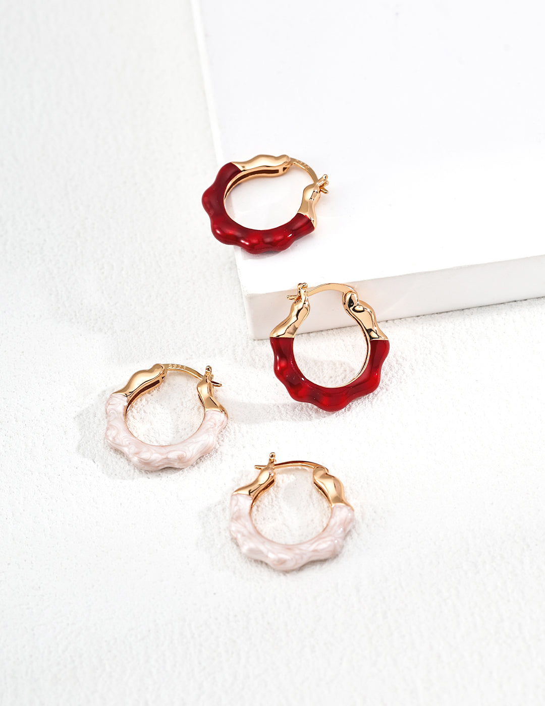 Glazed Pearl Hoop Earrings