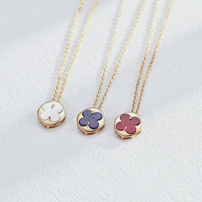 Vintage Clover Gemstone Necklace