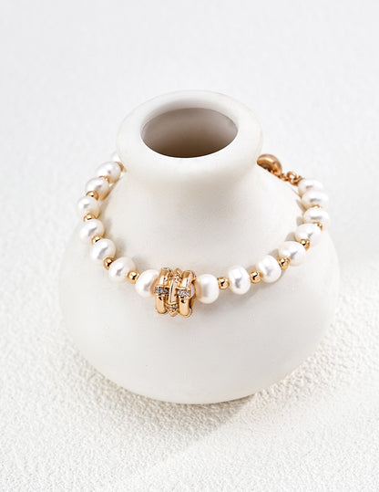Vintage Gold Pearl Lucky Bracelet
