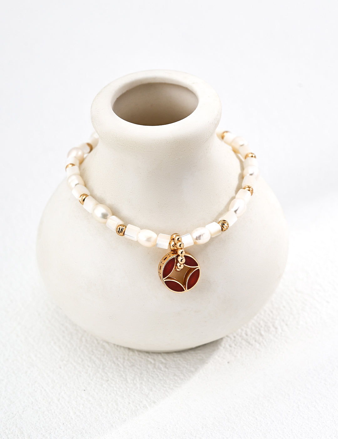 Vintage Pearl Garnet Bracelet & Necklace