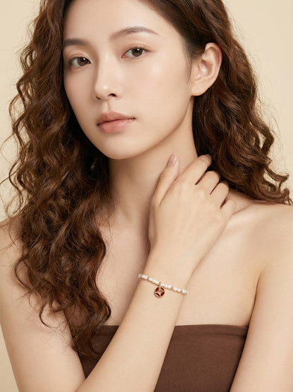 Vintage Pearl Garnet Bracelet & Necklace