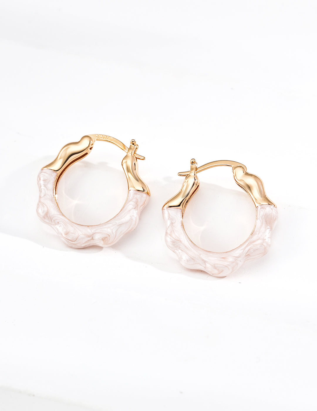 Glazed Pearl Hoop Earrings