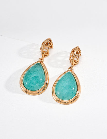 Vintage Teardrop Stone Earrings