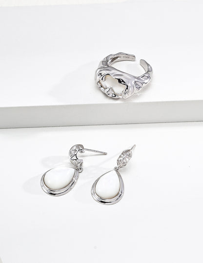 Vintage Teardrop Stone Earrings