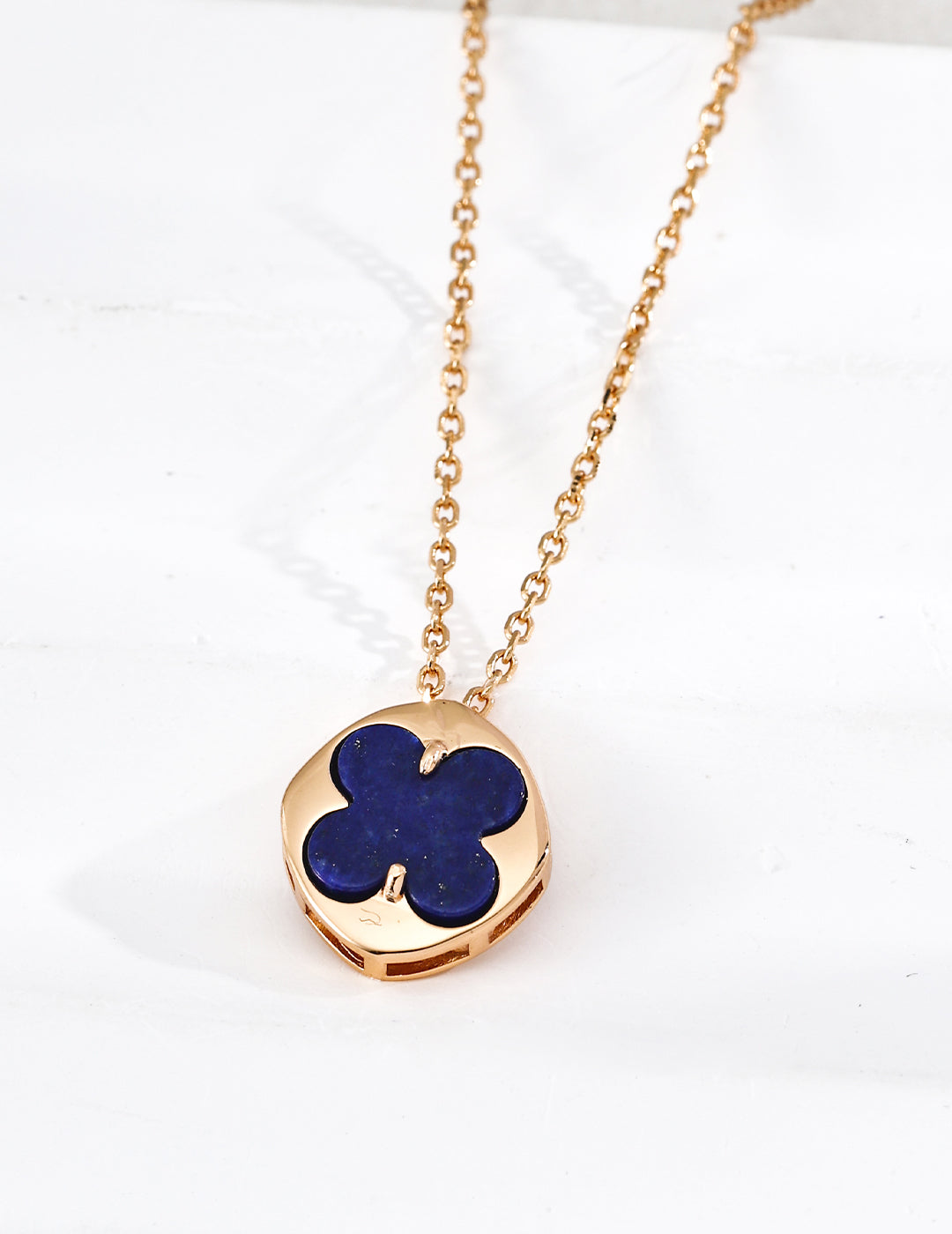 Vintage Clover Gemstone Necklace