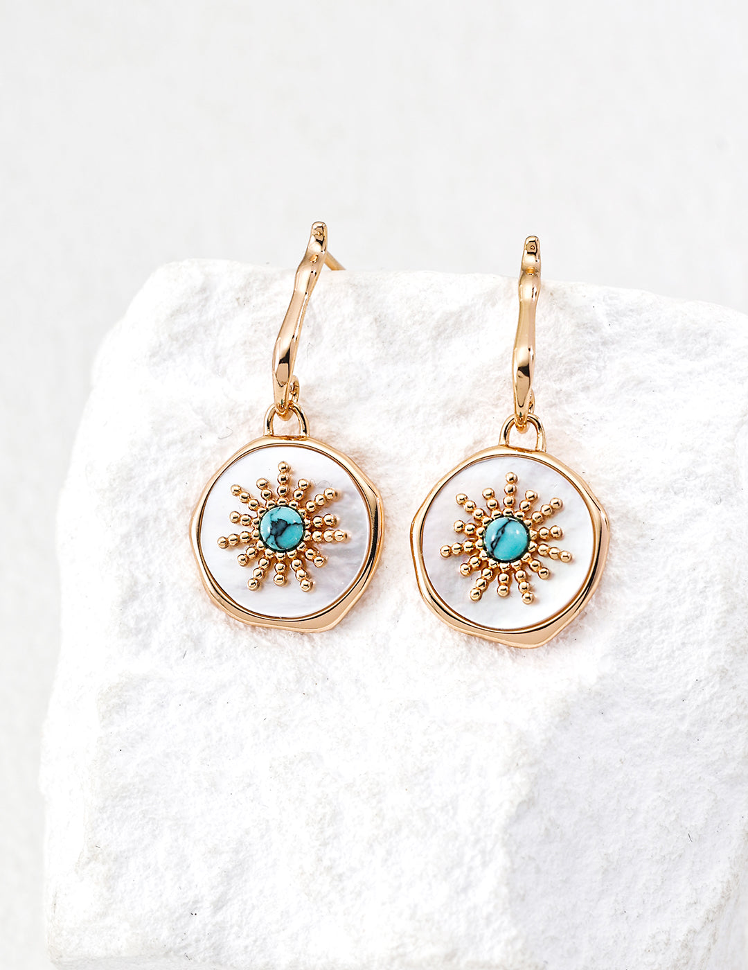 Vintage Turquoise Sunburst Drop Earrings